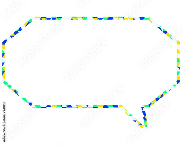 Fototapeta ステンドグラス風吹き出し　三角形模様　細長い八角形