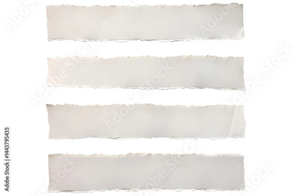 Fototapeta  torn white paper strips isolated on transparent background