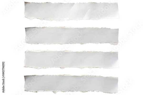Fototapeta  torn white paper strips isolated on transparent background