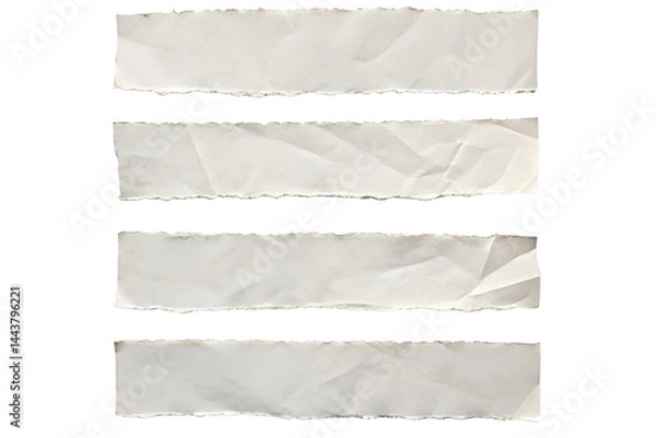 Fototapeta  torn white paper strips isolated on transparent background