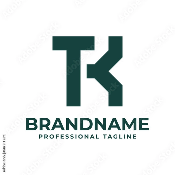 Fototapeta Letters TK Monogram Logo, suitable for any business with TK or KT initials