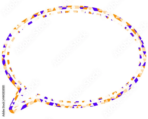 Fototapeta ステンドグラス風吹き出し　三角形模様　丸形