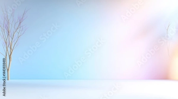 Obraz Minimalist pastel scene with tree