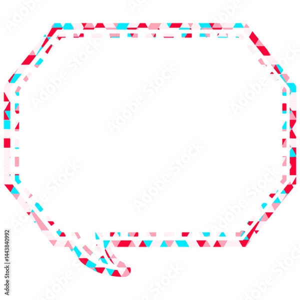 Fototapeta ステンドグラス風吹き出し　三角形模様　角のある八角形