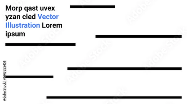 Fototapeta Black horizontal lines and blue highlighted text create a dynamic composition for layouts, modern typography, minimalistic designs, creative portfolios, education templates, corporate branding, user