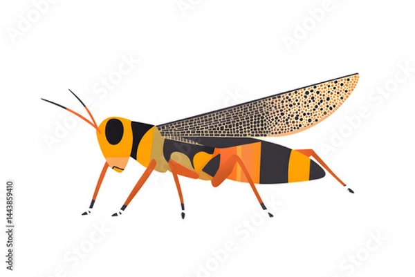 Fototapeta Vibrant Insect with Patterned Wings and Striped Body Ideal for Nature and Wildlife Themes