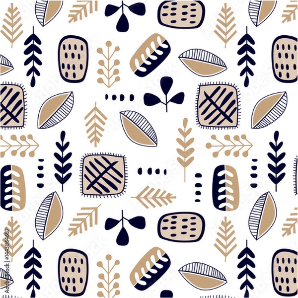 Obraz Bohemian style bamboo leaf pattern