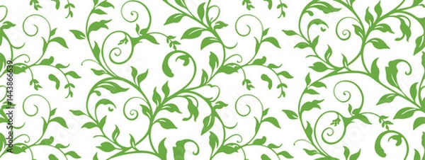 Obraz seamless green floral pattern, vector background