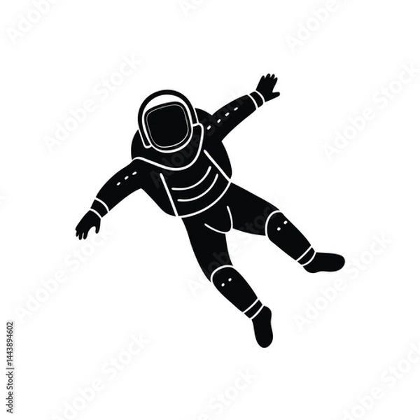 Fototapeta isolated astronaut in low gravity on white background