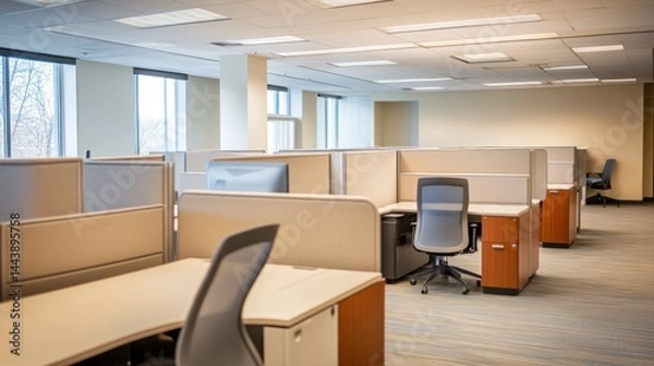Fototapeta Empty modern office workspace