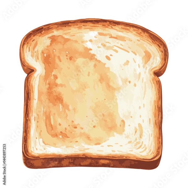 Fototapeta バターとハチミツが乗ったトーストの水彩風イラスト　生成AI