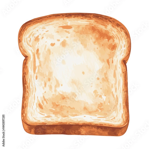 Fototapeta バターとハチミツが乗ったトーストの水彩風イラスト　生成AI