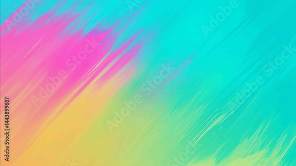 Fototapeta Vibrant summer gradient glitch background smooth Dusty scratched Abstract Neon green Fluorescent cyan tones transitions warm sunset hues soft pastel tones abstract design minimalist