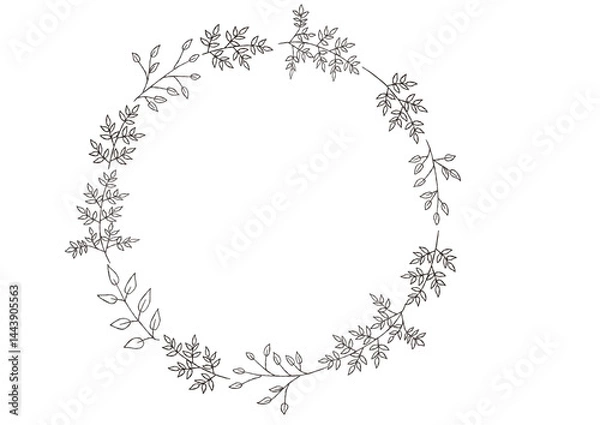 Fototapeta 手描きのおしゃれなボタニカルフレーム