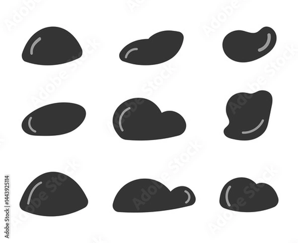 Fototapeta Icon set stone with blank background