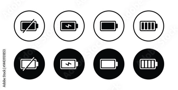 Fototapeta Battery icon set vector illustration