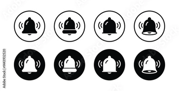 Fototapeta Notification bell icon set. bell icon vector illustration