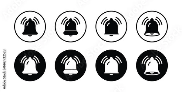 Fototapeta Notification bell icon set. bell icon vector illustration