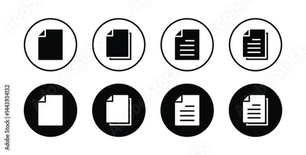Fototapeta Document icon set vector illustration for website