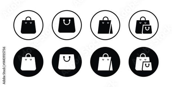 Fototapeta Shopping Bag icon set. Paper bag icon vector illustration