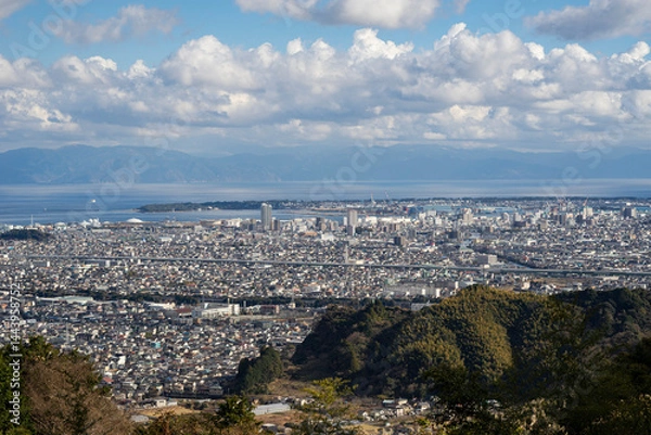Obraz 冬の静岡県静岡市清水区の街並み