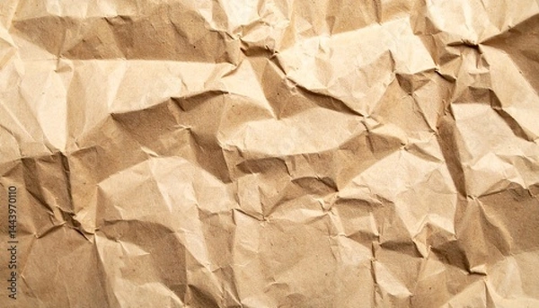 Fototapeta Crumpled paper texture. Crumpled paper background. Kraft paper background. Brown paper. Wrinkled paper.