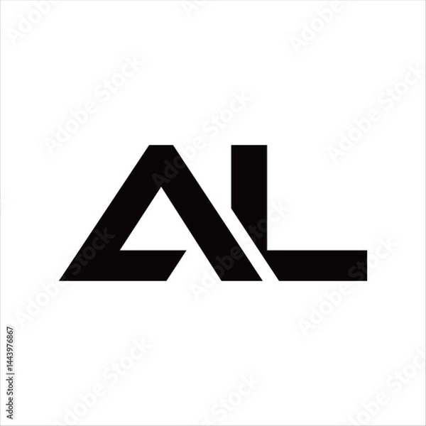 Fototapeta AL Lettermark – Minimal Elegant Typography Symbol Vector