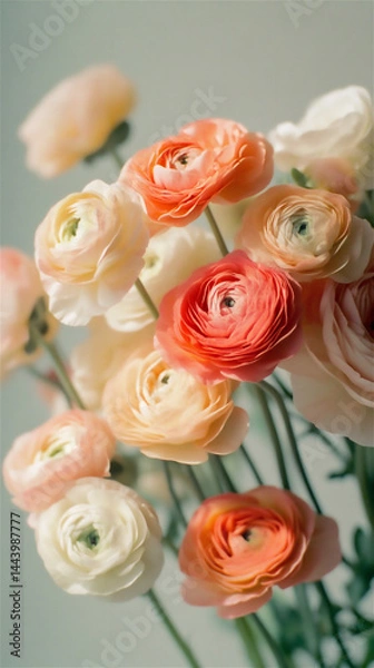 Fototapeta Ranunculus bouquet generated by AI