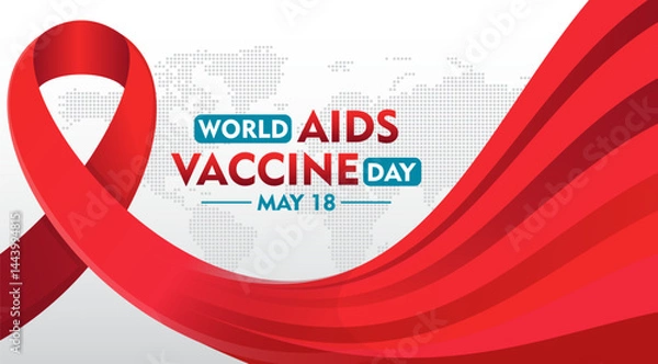 Fototapeta World AIDS Vaccine Prevention and awareness Day. Celebrated every year in may. Suitable for Banner poster, flyer and background design template
