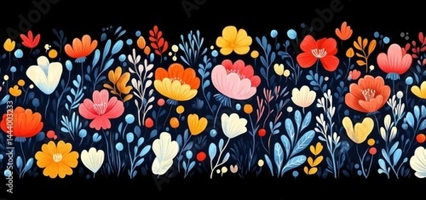 Fototapeta Vibrant Floral Tapestry: A Celebration of Colorful Blooms
