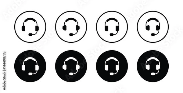 Fototapeta Headphone icon set vector illustration for web, ui, and mobile apps