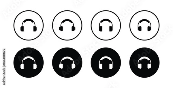 Fototapeta Headphone icon set vector illustration for web, ui, and mobile apps