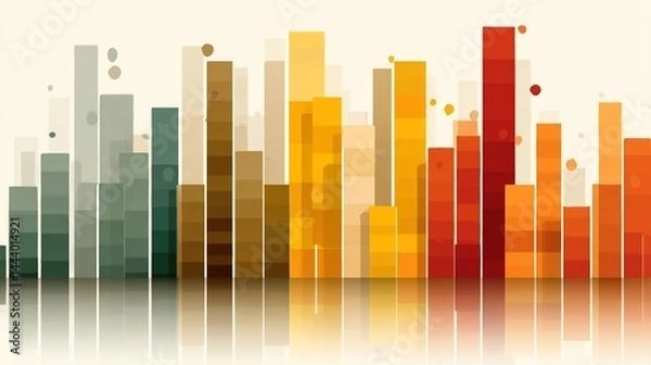 Obraz Abstract Cityscape Warm Hues with Urban Energy, and Skyline Reflection.