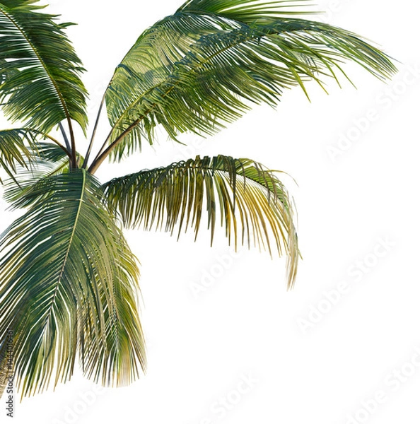 Fototapeta Coconut tree tree corner png cutout isolate transparent background