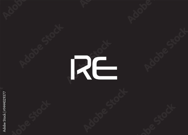 Obraz RE creative initial logo design and monogram logo