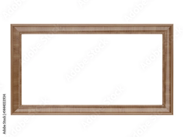 Obraz Rectangle wood picture frame isolated on transparent background good for displaying artwork or photos