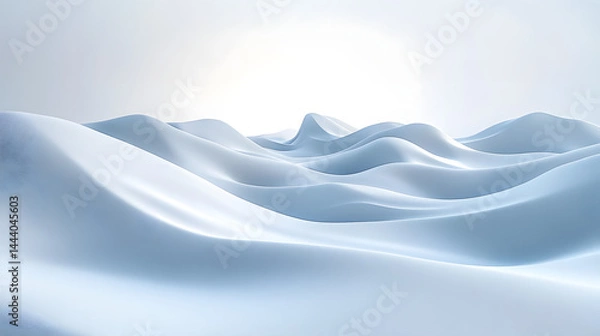 Fototapeta Gentle waves flowing on a pure white background abstract nature scene calm and serene environment