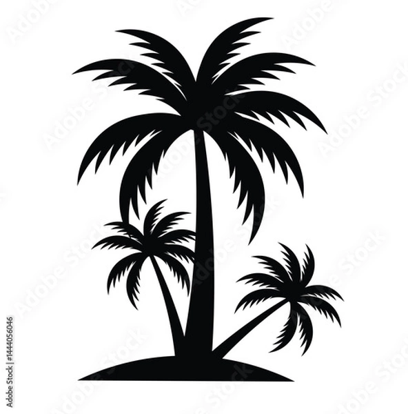 Fototapeta Palm tree icon. Abstract line beach logo. Shape hand draw. Vector illustration . plam Tree Vector Icon in Minimal Line Art.