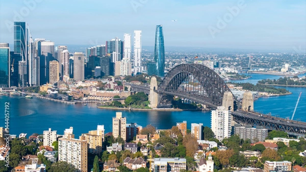 Obraz The Sydney harbor bridge and the harbor side suburb of  Kirribilli .