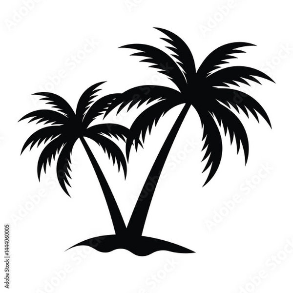 Fototapeta Palm tree icon. Abstract line beach logo. Shape hand draw. Vector illustration . plam Tree Vector Icon in Minimal Line Art.