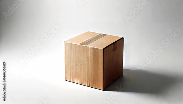 Fototapeta Cardboard Shipping Box on White Background for Packaging and Delivery Use

