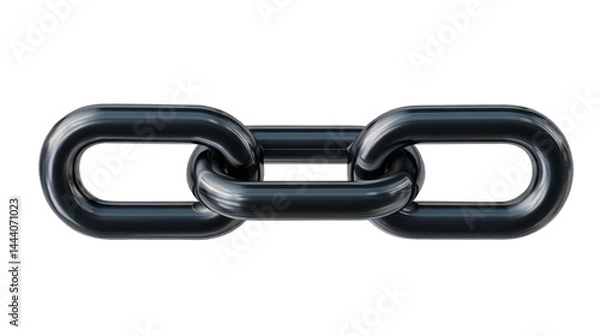 Fototapeta three link chain isolated, transparent background