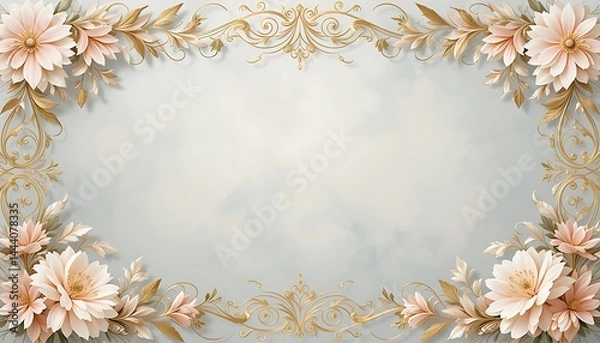 Fototapeta Elegant Floral Gold Frame Background
Perfect for Invitations, Cards & Design