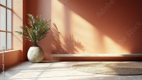 Fototapeta Minimalist light canvas in gentle apricot with soft undertones background jpeg