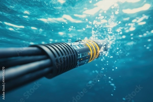 Obraz underwater fiber optic cable transoceanic.