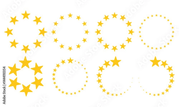 Fototapeta yellow stars circle set on white background. Suitable for any design. Vector symbol template illustration