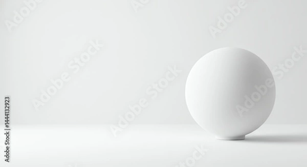 Fototapeta White Sphere on Simple White Background for Product Mockup