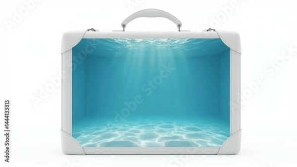 Fototapeta Underwater fantasy revealed in briefcase tranquil ocean scene digital art