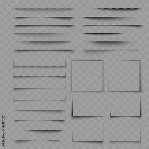 Fototapeta Set of Paper and Cardboard Cut-Outs with Shadows - Vector