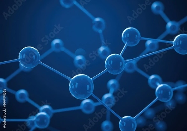 Fototapeta Blue molecule structure background